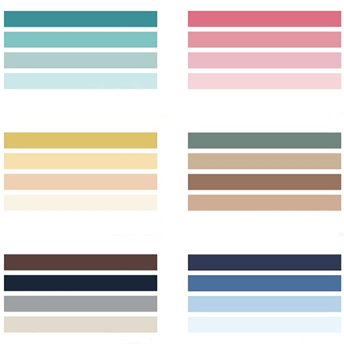 4 Piece Daily Color Washi Tape