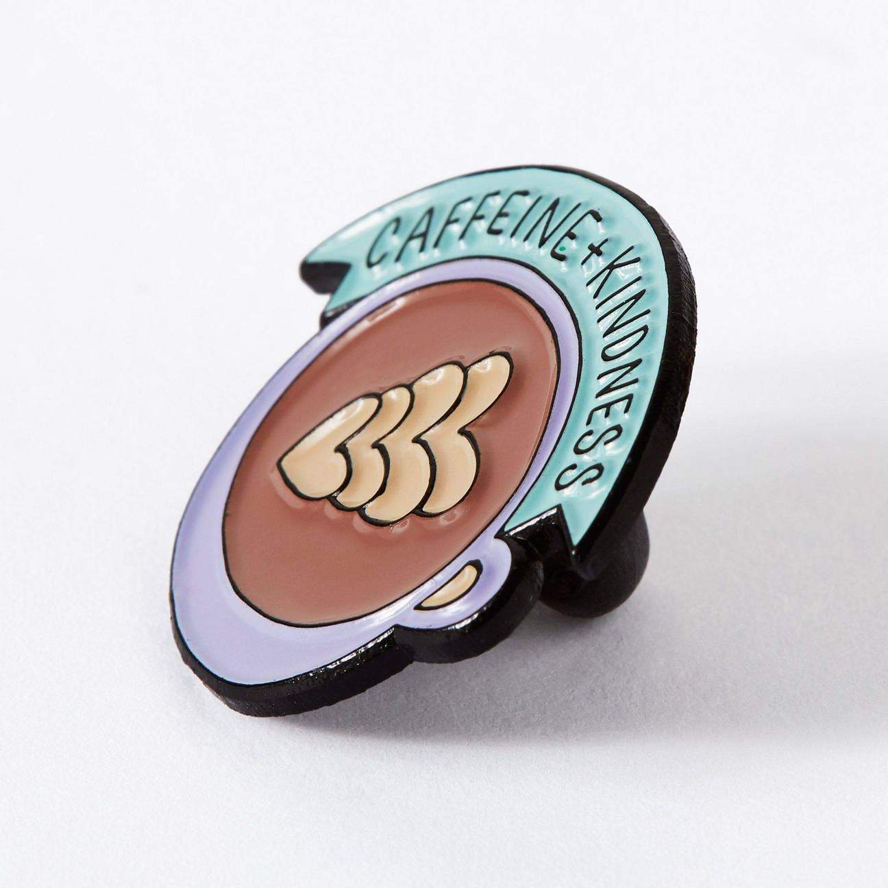 Caffeine and Kindness Enamel Pin