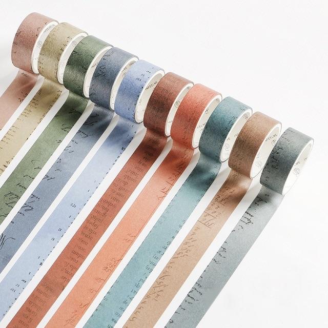 10 Piece Vintage Color Washi Tape Set