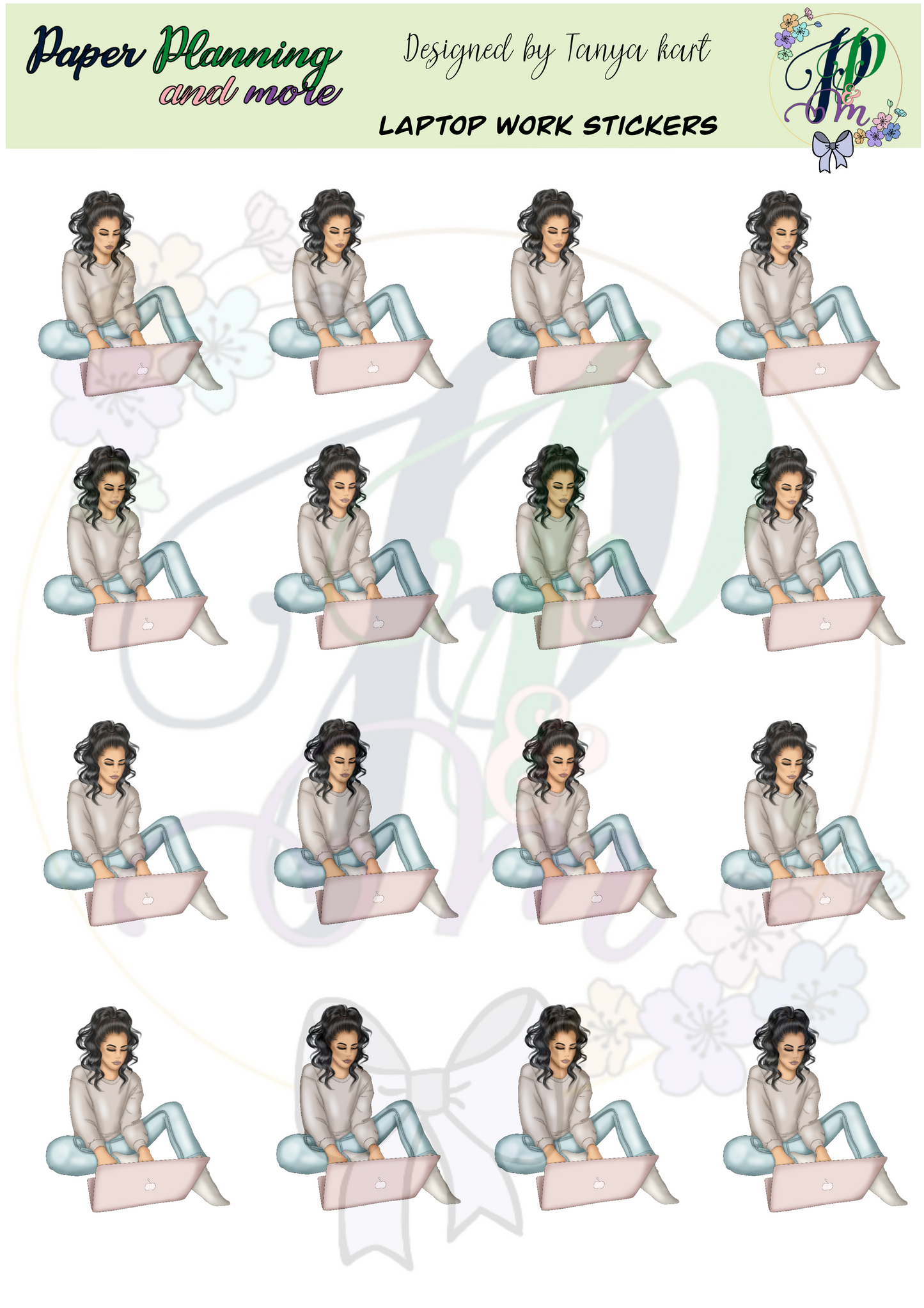 Laptop Work Sticker Sheet