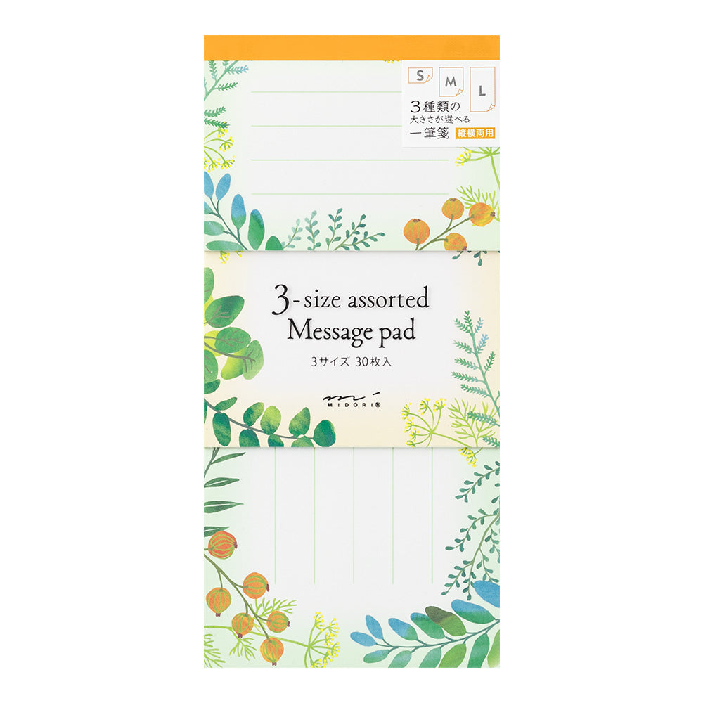 3-size Assorted Message Pad Botanical