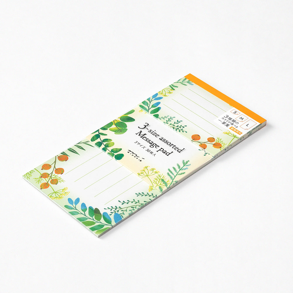 3-size Assorted Message Pad Botanical
