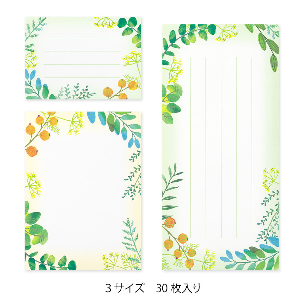 3-size Assorted Message Pad Botanical
