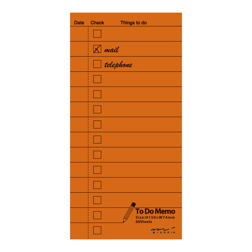 Memo Pad To do List Orange