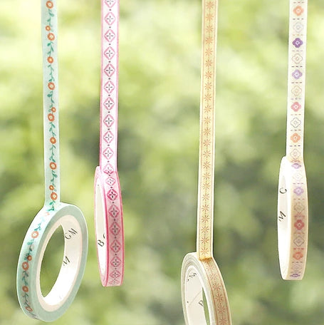 BGM Japanese Flower Ribbon Slim Washi Tape