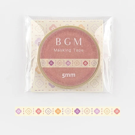 BGM Japanese Flower Ribbon Slim Washi Tape