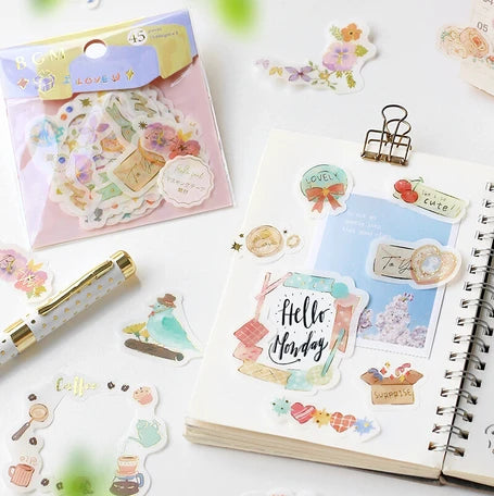 BGM Foil Stamping Stickers- Little World