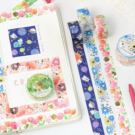 BGM Washi Tape- Crayon Land Space Adventure