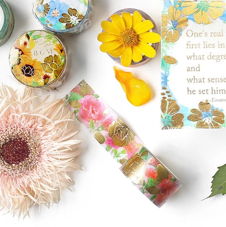 BGM Washi Tape- Flower Melody Rose