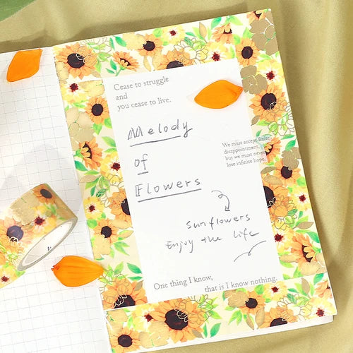 BGM Washi Tape- Flower Melody Sunflower