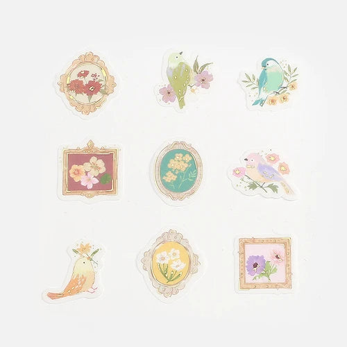 BGM Foil Stamping Stickers- Flower Birds