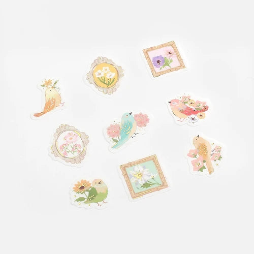 BGM Foil Stamping Stickers- Flower Birds