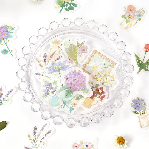 BGM Foil Stamping Stickers- Flower Birds