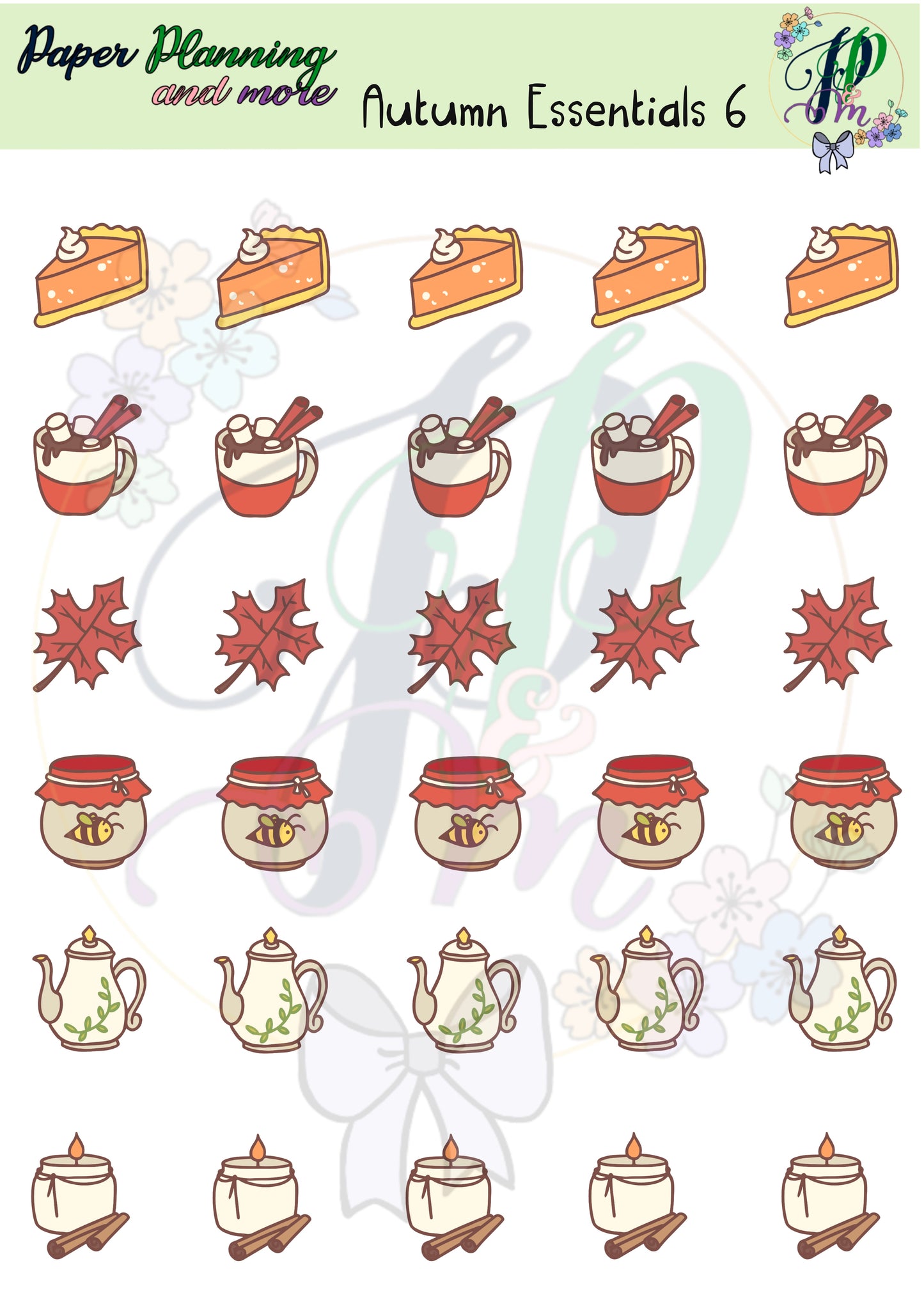 Autumn Essentials 6 Sticker Sheet