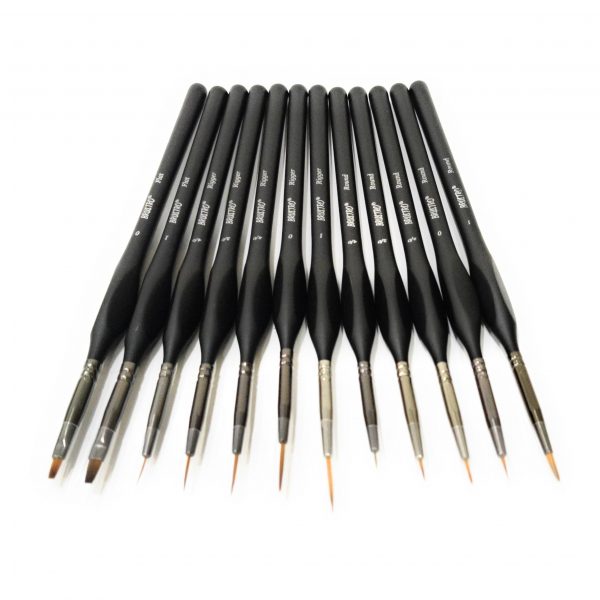 BRUSTRO Artists’ Watercolour & Acrylic Miniature Brush Set of – 12