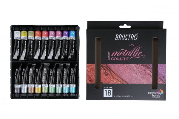 Brustro Artists’ Metallic Gouache Set of 18x12ml