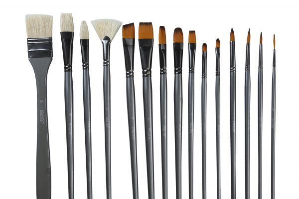 Brustro Artists Mixed Hair Brush Set with PU Bag (Pack of 15)