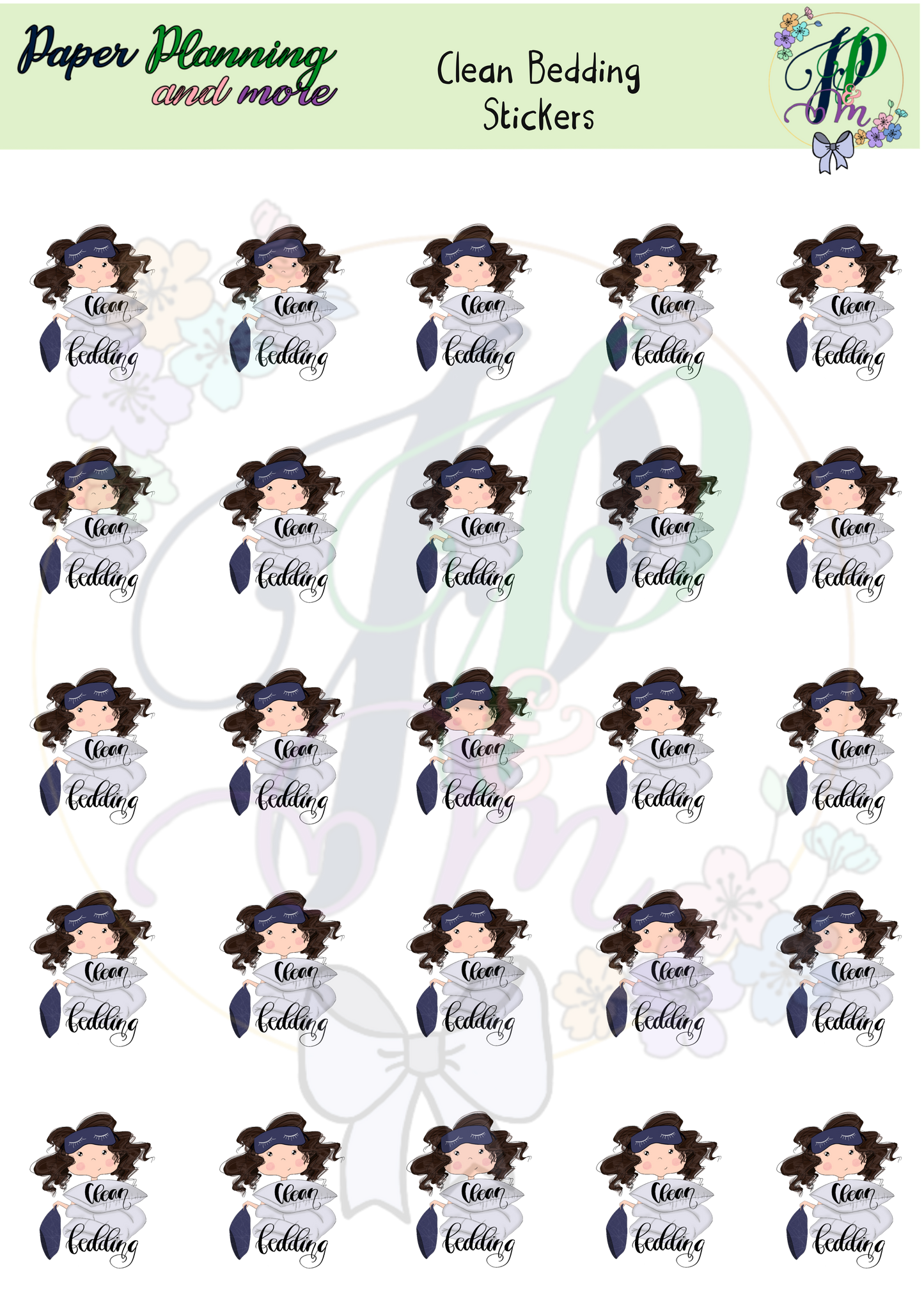 Clean Bedding Sticker Sheet