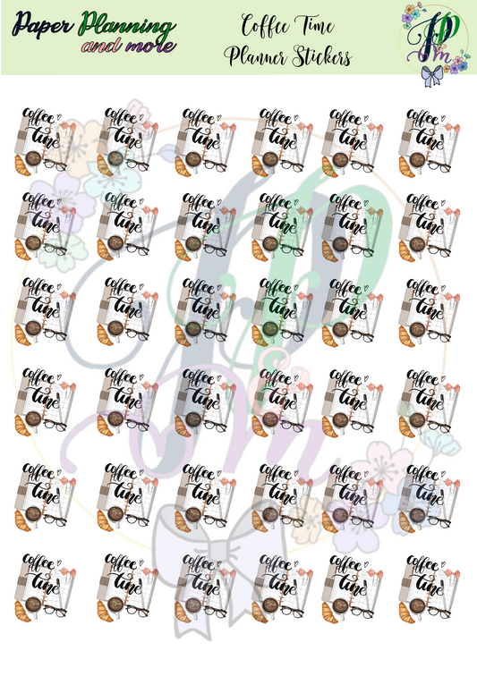 Coffee Time Planner Sticker Sheet