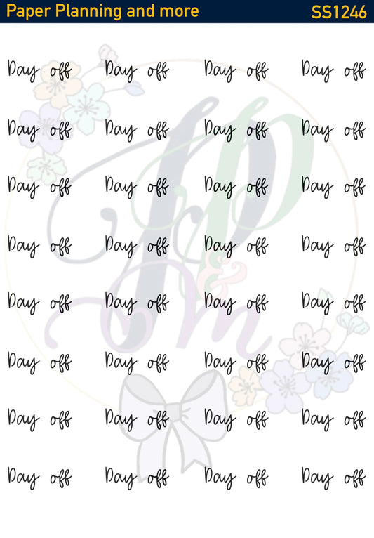 Day Off Script Sticker Sheet