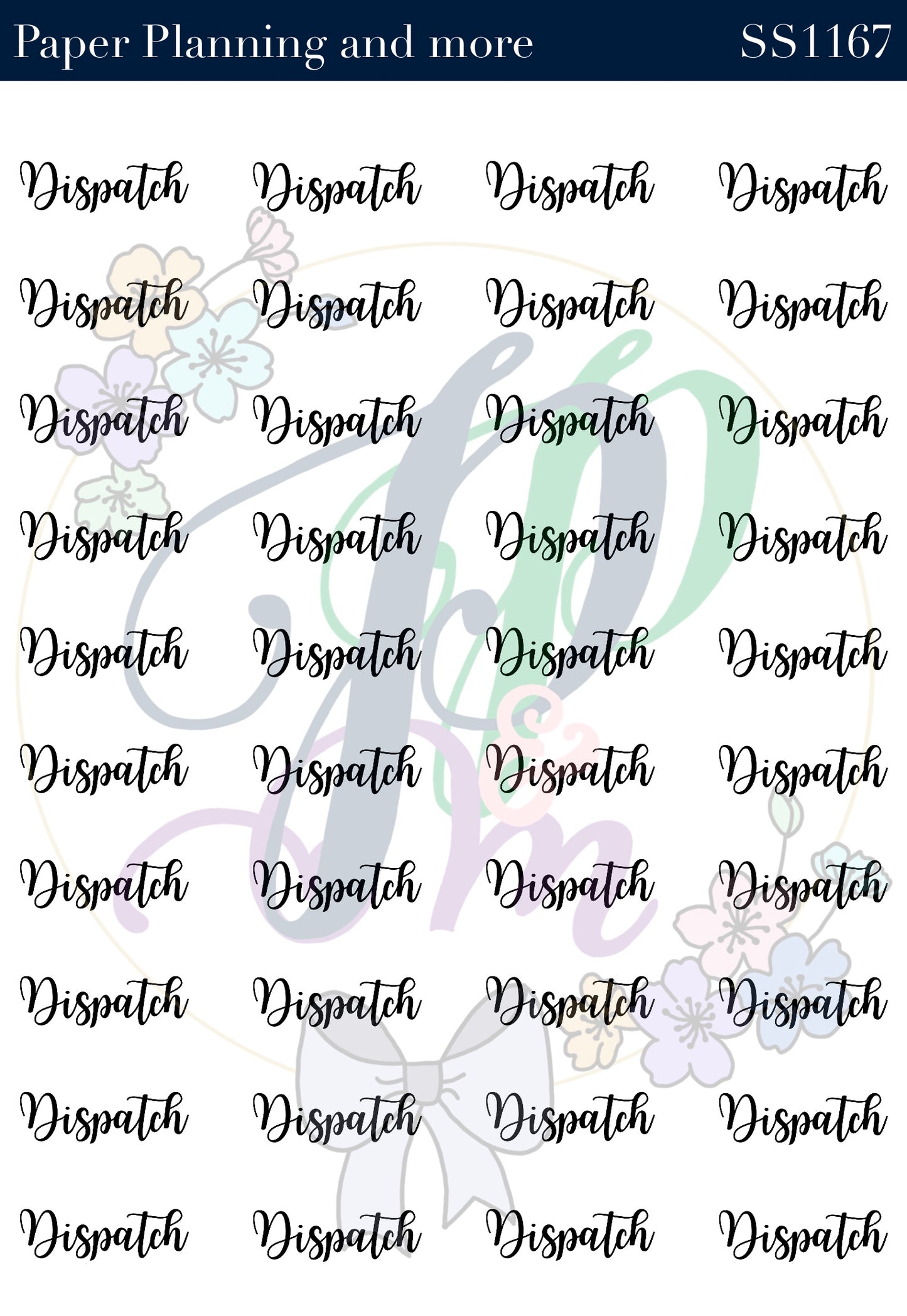 Dispatch Handwritten Sticker Sheet