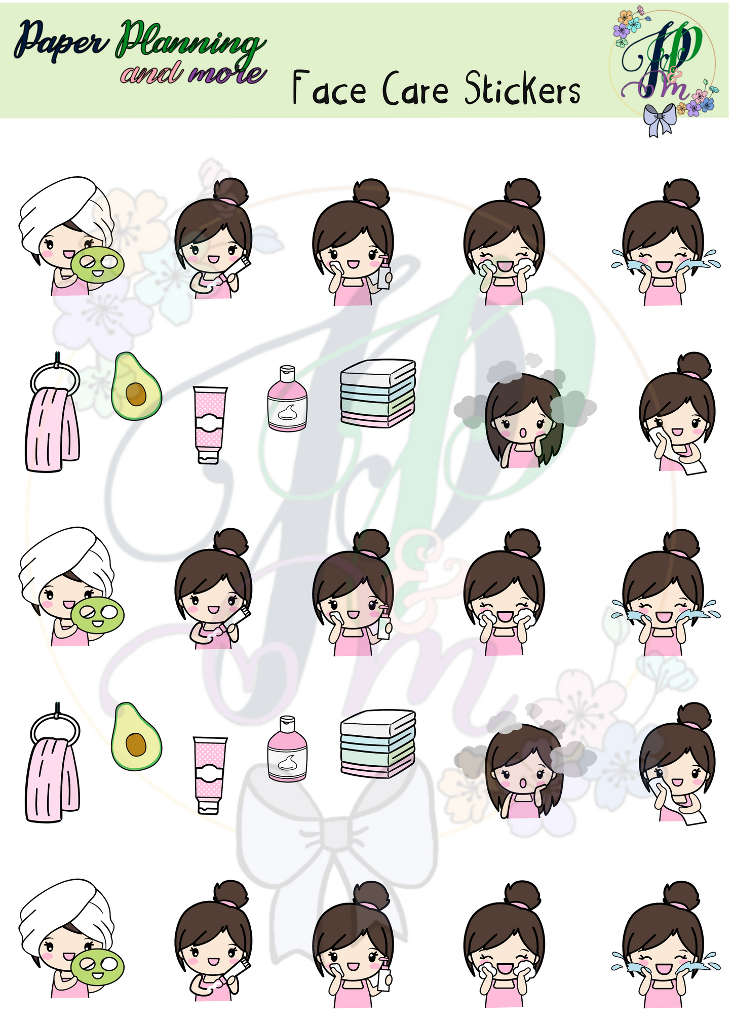 Face Care Sticker Sheet