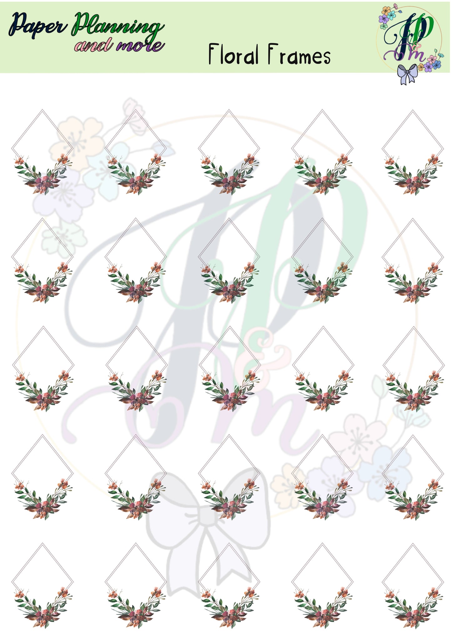 Floral Frames Sticker Sheet