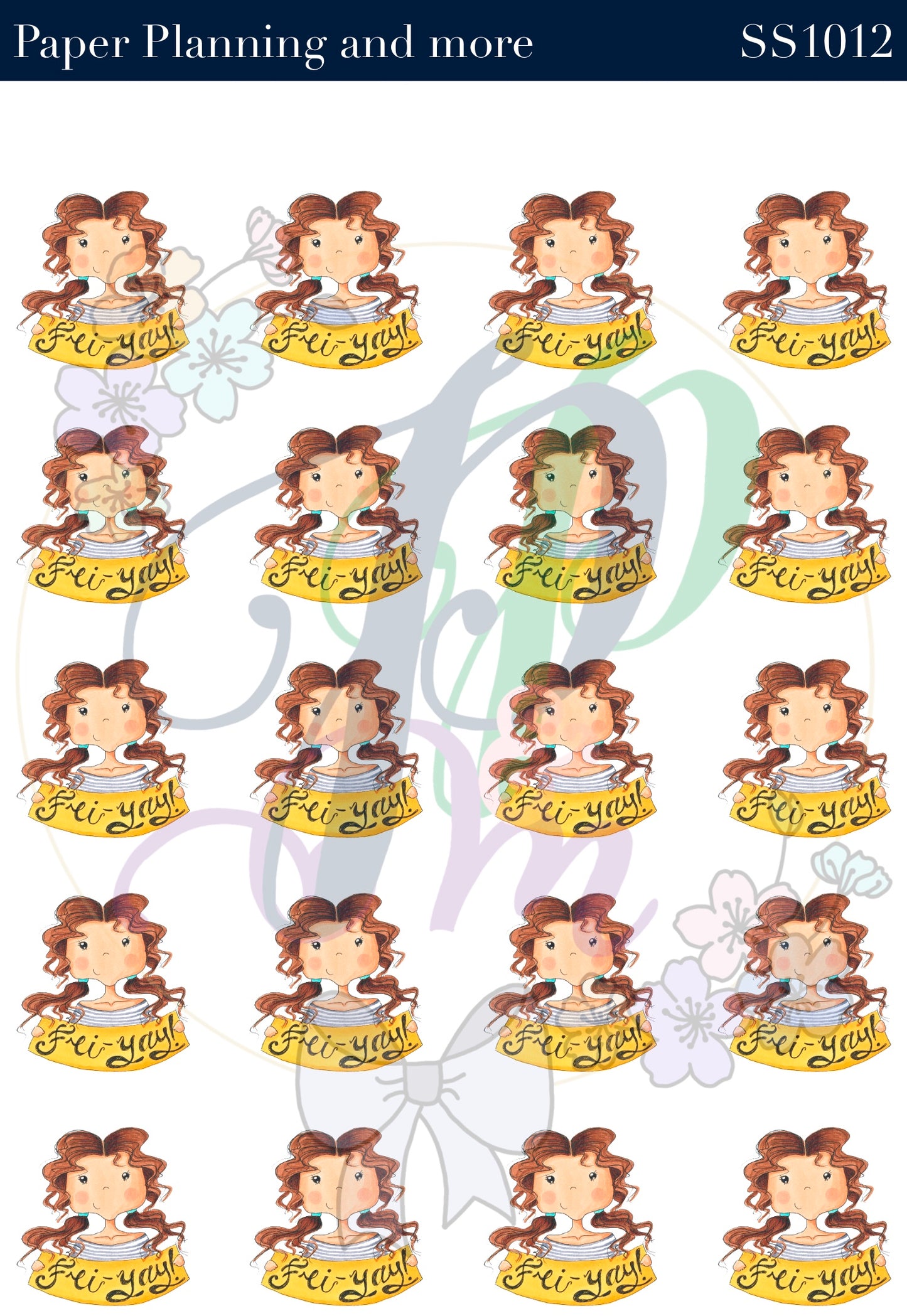 Friyay Red Head Sticker Sheet