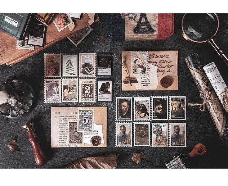 Little Postbox Retro Stamp Sticker Series