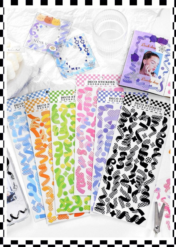 Checkered Confetti Stickers