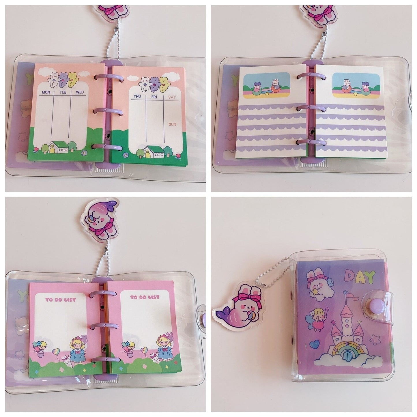 Kawaii Transparent Mini Ring Binder