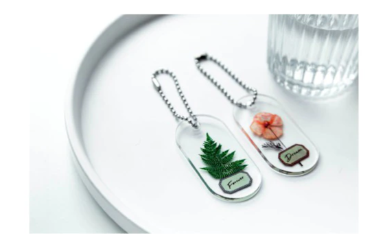 Dried Flowers Transparent Acrylic Charm