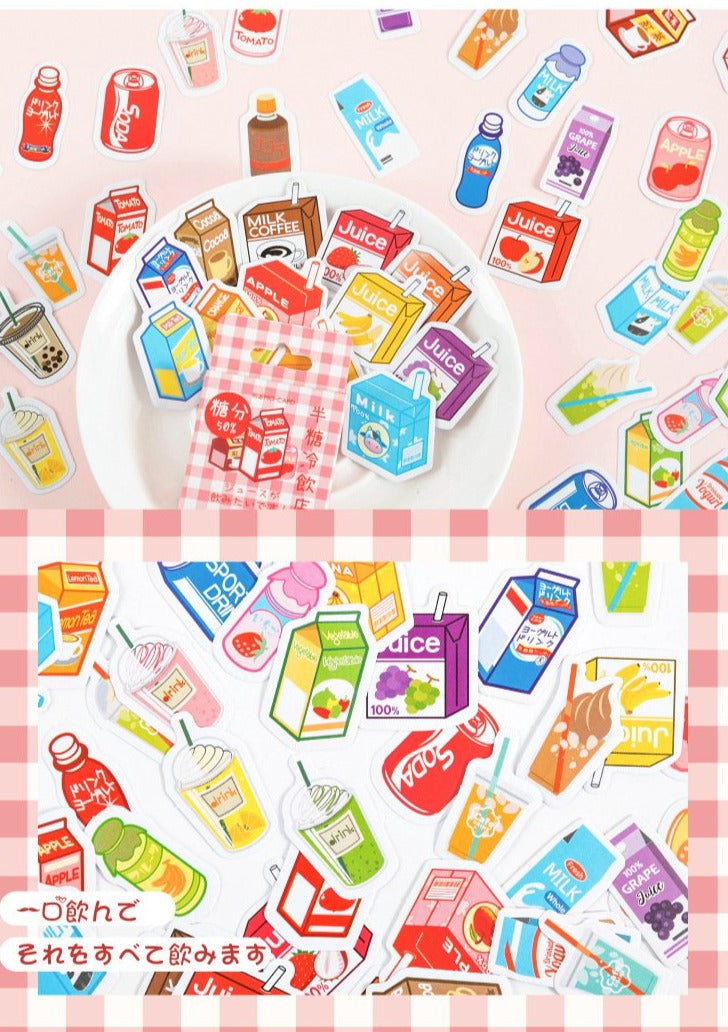 Cute Kawaii Drinks Sticker Pack | Cute | Fun Stickers | Stickers | Gift for  Her | Pack of 10 Planner Stickers