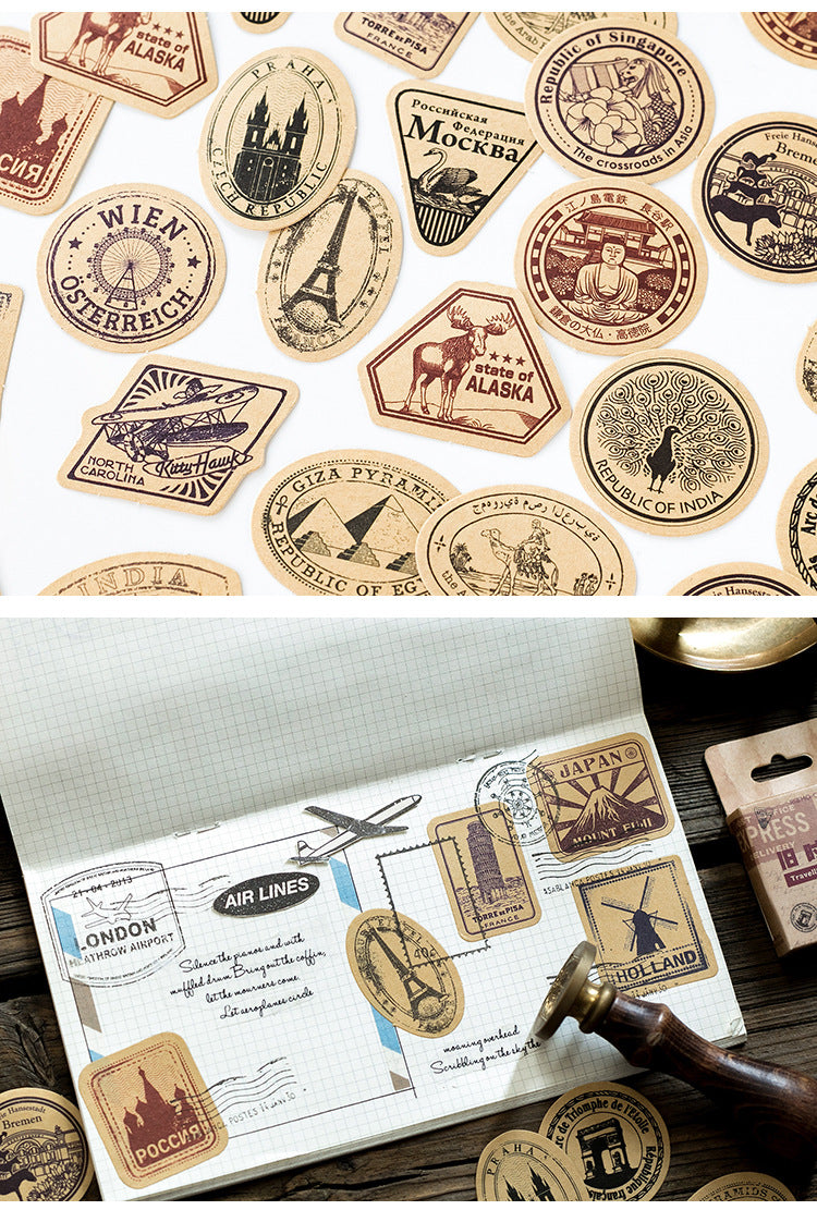 Vintage Travelling in the Old Days Planner Stickers