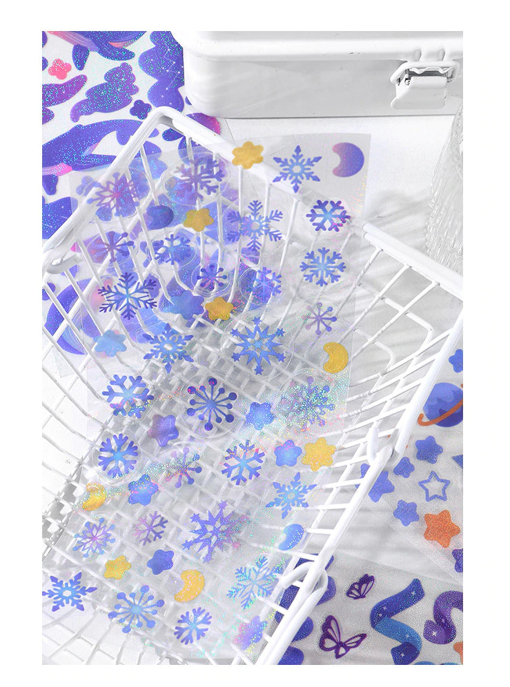 Snow Flakes Glitter PET Sticker