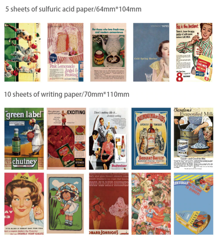 Multi-material Journaling Retro Stickers - Retro Advertisements