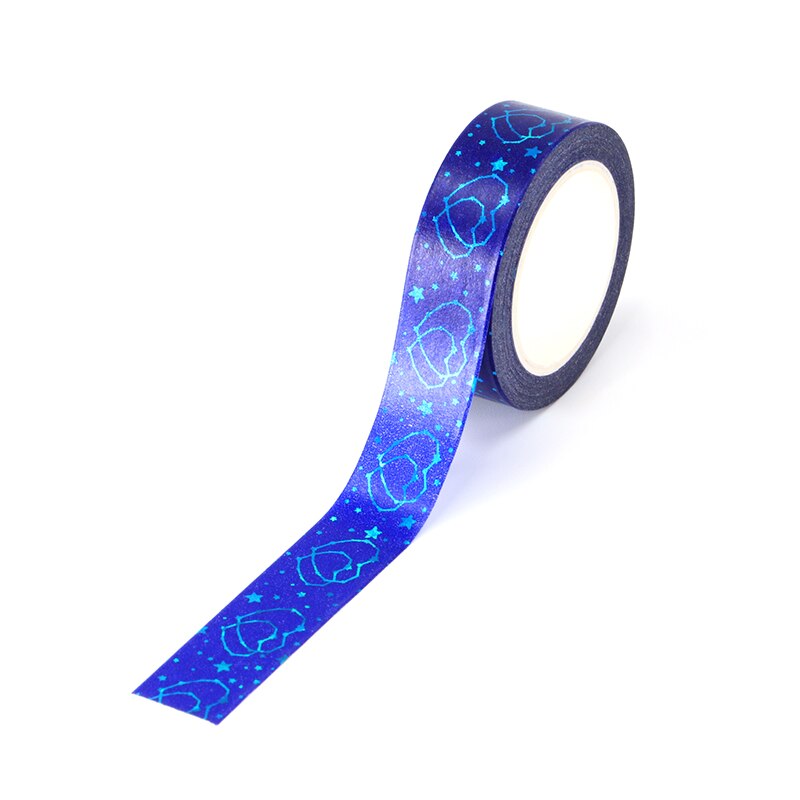 Blue Foiled Hearts Washi Sample