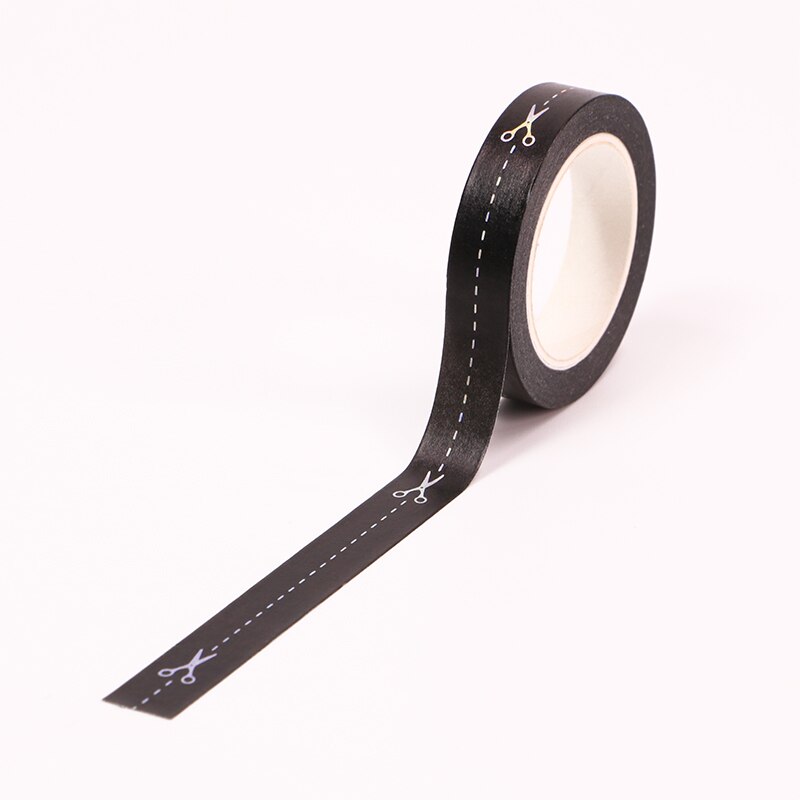 Scissors with Dotted Silver Foiled Line Washi Tape