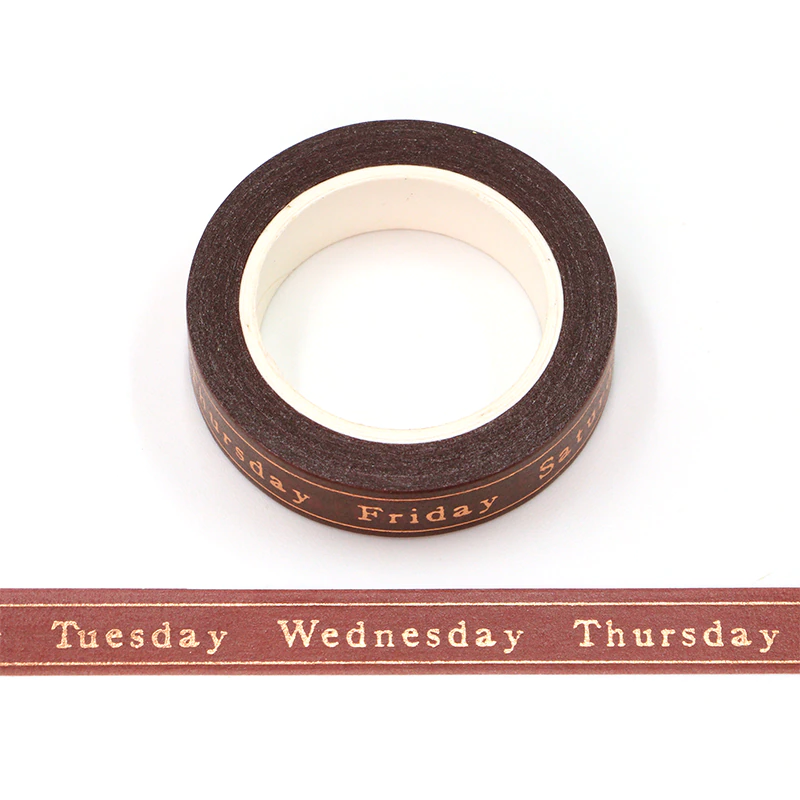 Foiled Days of the Week Washi Tape