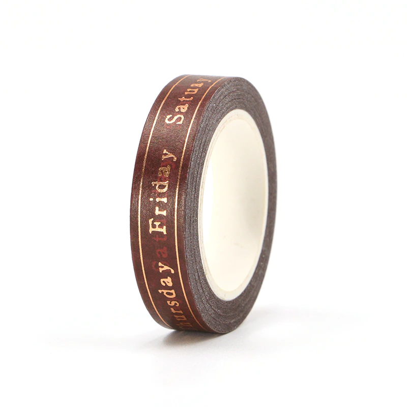 Foiled Days of the Week Washi Tape