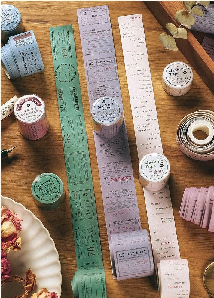 Retro Text Border Washi Tape