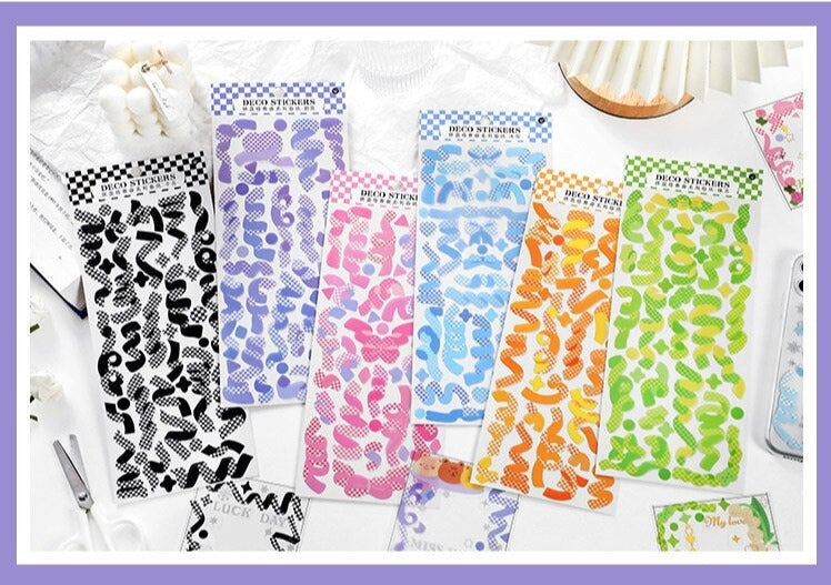 Checkered Confetti Stickers