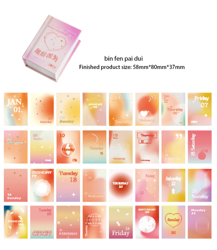 Retro Mini Calendar Memo Pad
