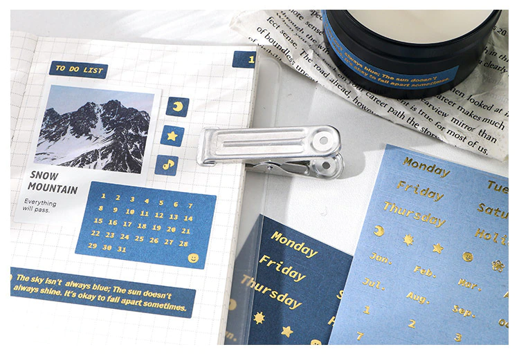 Calendar Foiled Stickers