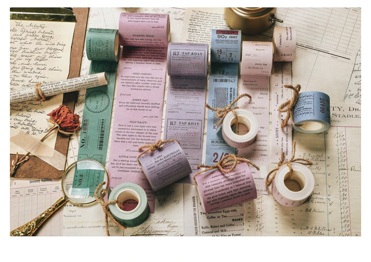 Retro Text Border Washi Tape