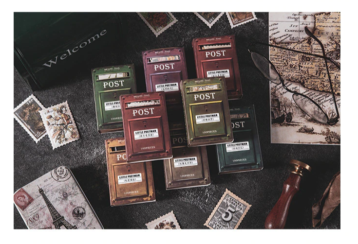 Little Postbox Retro Stamp Sticker Series