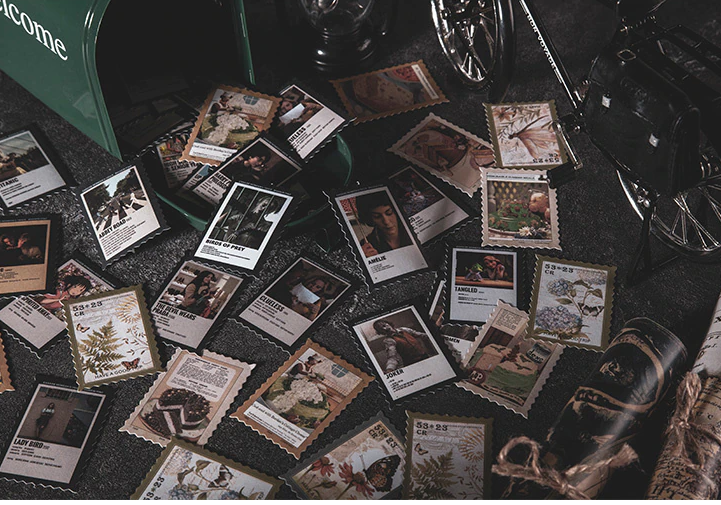 Little Postbox Retro Stamp Sticker Series