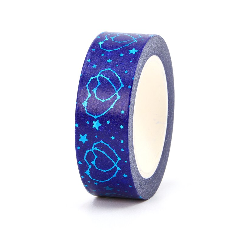 Blue Foiled Hearts Washi Sample