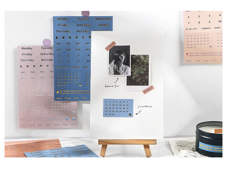 Calendar Foiled Stickers