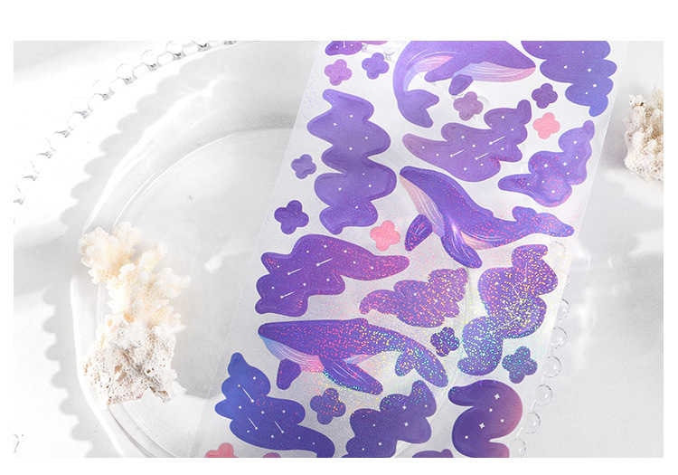 Whale Confetti Glitter PET Sticker